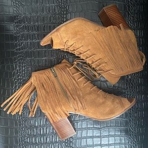 Steve Madden Newport’s Fringe Peep Toe Booties